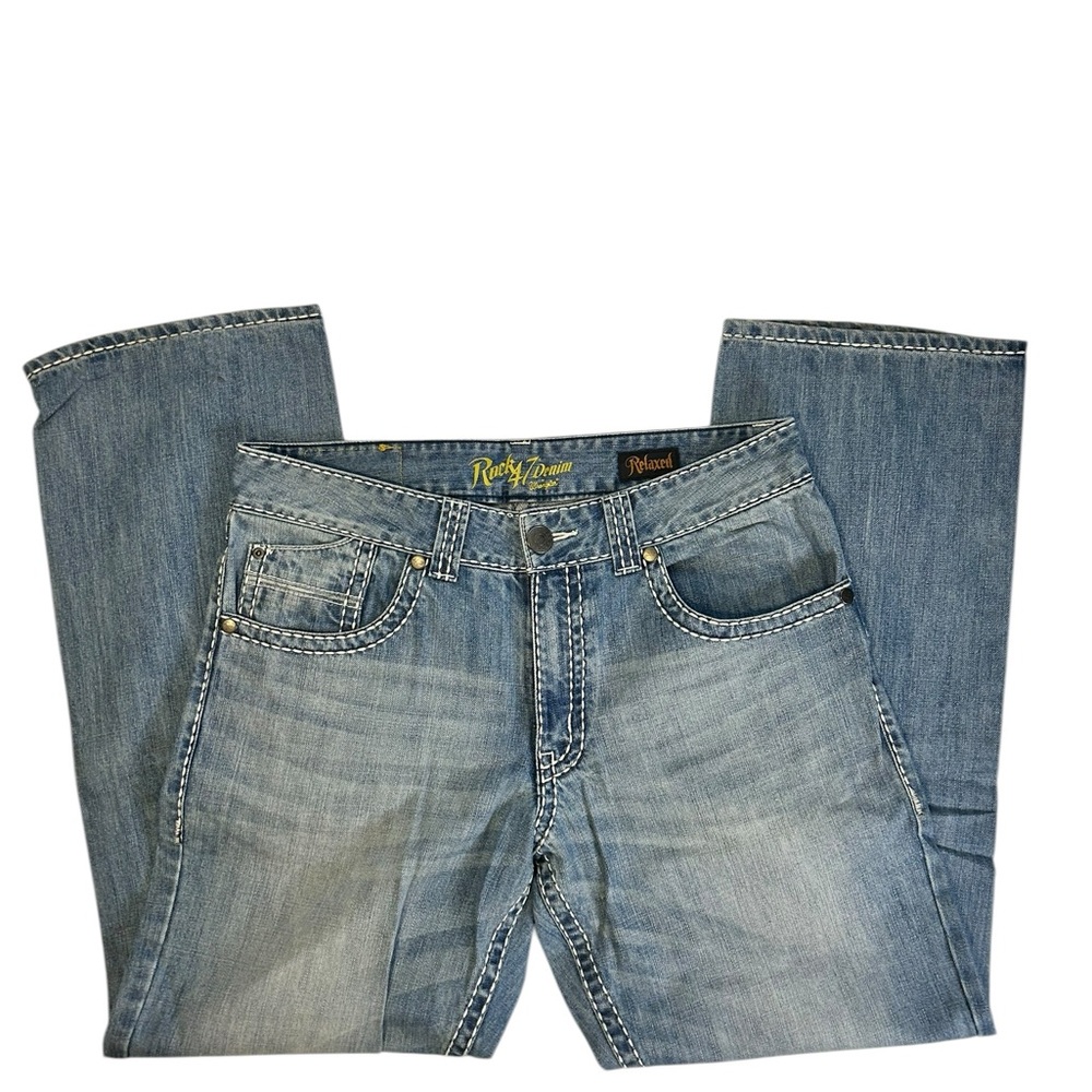 Wrangler Rock 47 Jeans 34x32 Men’s Relaxed Fit Medium Wash Western Denim